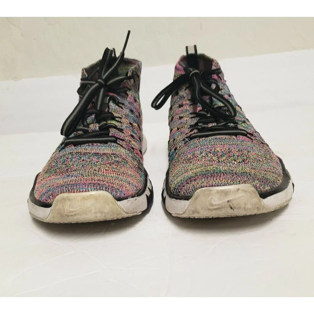 Nike Train sz 7 Ultrafast Flyknit Volt multi colors pink blue white Mens